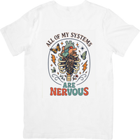 Thumbnail for All Of My Systems Are Nervous Anatomy T-Shirt | Funny Boho Floral Graphic Tee