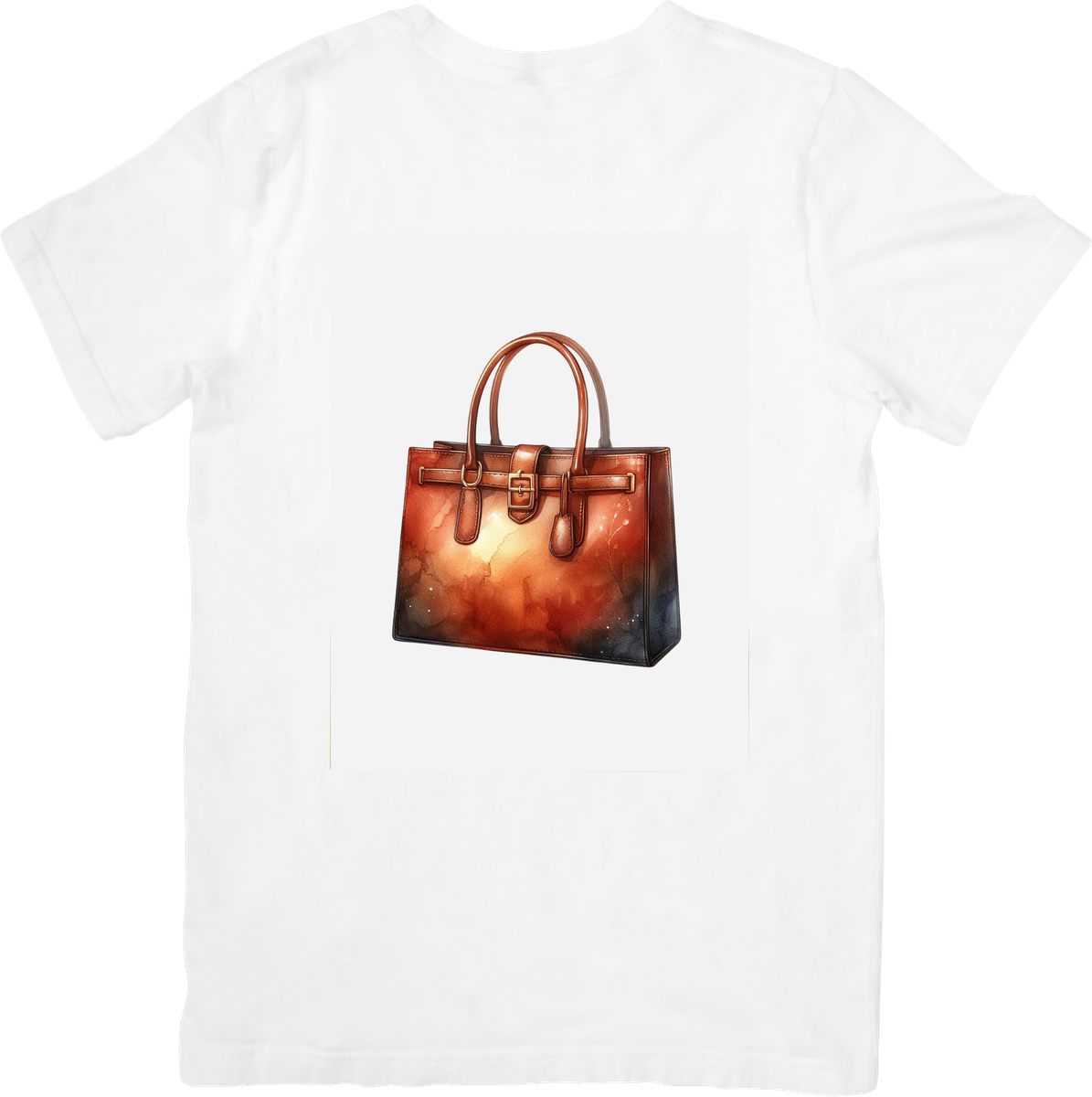 Luxury Leather Handbag T-Shirt | Fiery Glam Tote Graphic Tee | Fashionista Gift