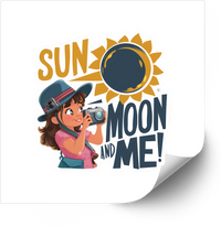 Thumbnail for Sun Moon And Me Photographer Sticker | Cute Adventure Girl Vinyl Decal