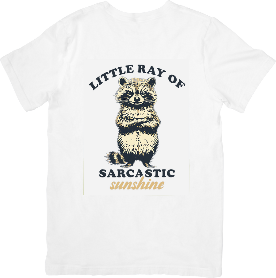 Little Ray Of Sarcastic Sunshine Raccoon T-Shirt | Funny Vintage Animal Graphic Tee