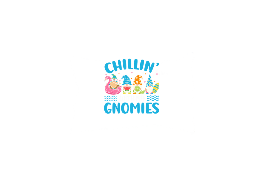 Chillin' With My Gnomies Throw Pillow | Summer Beach Gnome Decorative Pillow | Cute Summer Gift