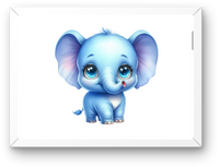 Thumbnail for Cute Baby Elephant Wall Art | Big-Eyed Cartoon Nursery Print | Kids Room Gift
