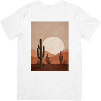 Thumbnail for Desert Cactus Sunset T-Shirt | Boho Minimalist Landscape Graphic Tee | Southwest Nature Gift