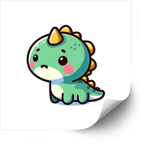 Thumbnail for Kawaii Baby Dinosaur Sad Sticker | Cute Pastel Dino Vinyl Decal