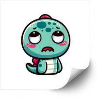 Thumbnail for Sad Kawaii Snake Sticker | Cute Funny Reptile Vinyl Decal