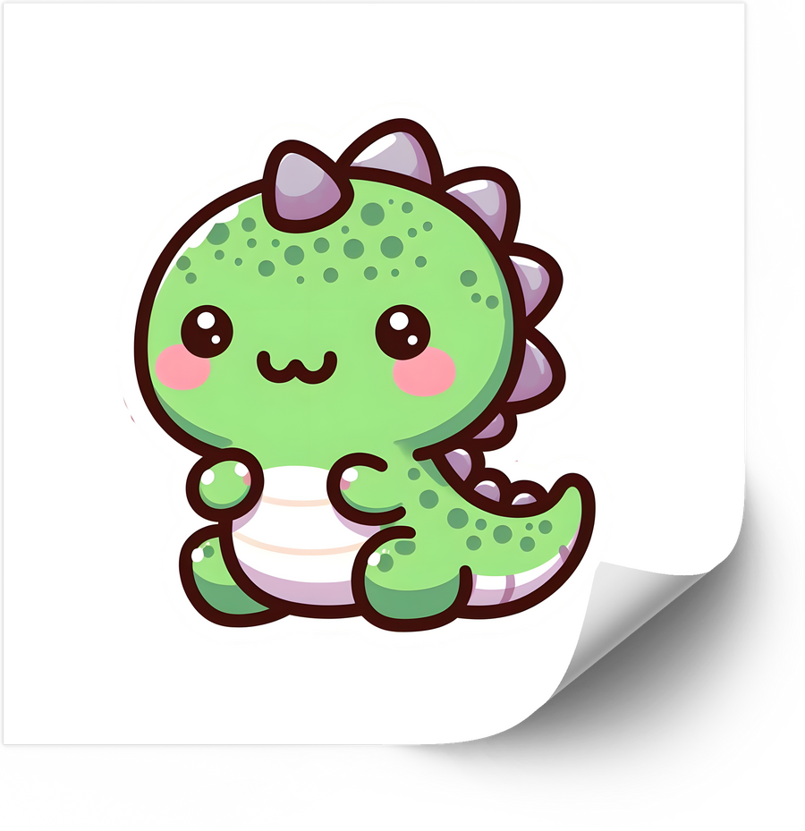 Kawaii Baby Dinosaur Sticker | Cute Pastel Dino Vinyl Decal