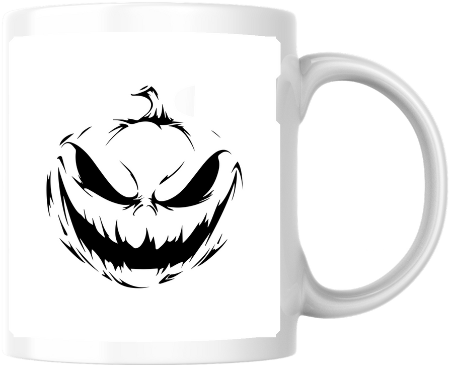 Scary Jack-O-Lantern Mug | Spooky Pumpkin Face Coffee Mug | Halloween Gift