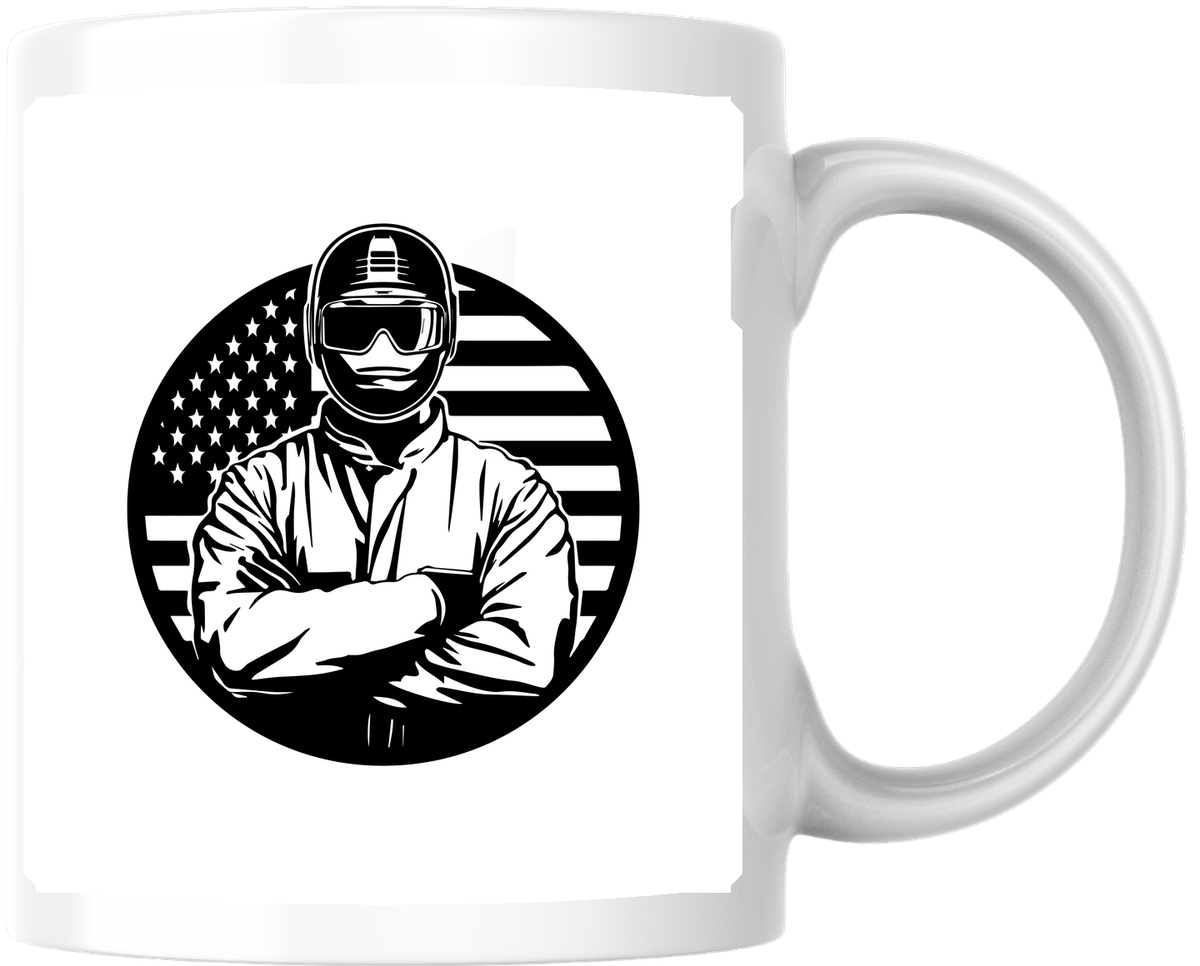 American Flag Worker Mug | Patriotic Tradesman Coffee Mug | USA Labor Gift