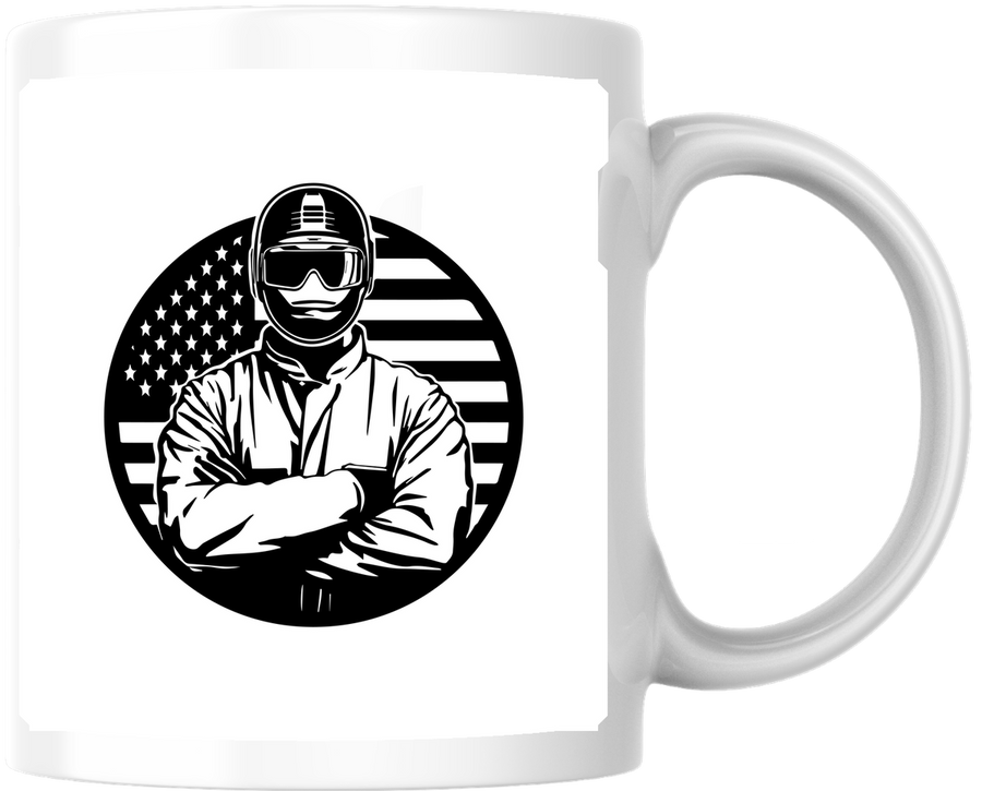 American Flag Worker Mug | Patriotic Tradesman Coffee Mug | USA Labor Gift