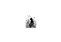 Thumbnail for Floral Cat Silhouette Throw Pillow | Black Wildflower Kitty Decorative Pillow | Cat Lover Gift