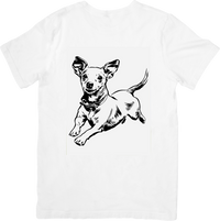 Thumbnail for Running Chihuahua Dog T-Shirt | Bold Black Ink Sketch Graphic Tee | Dog Lover Gift