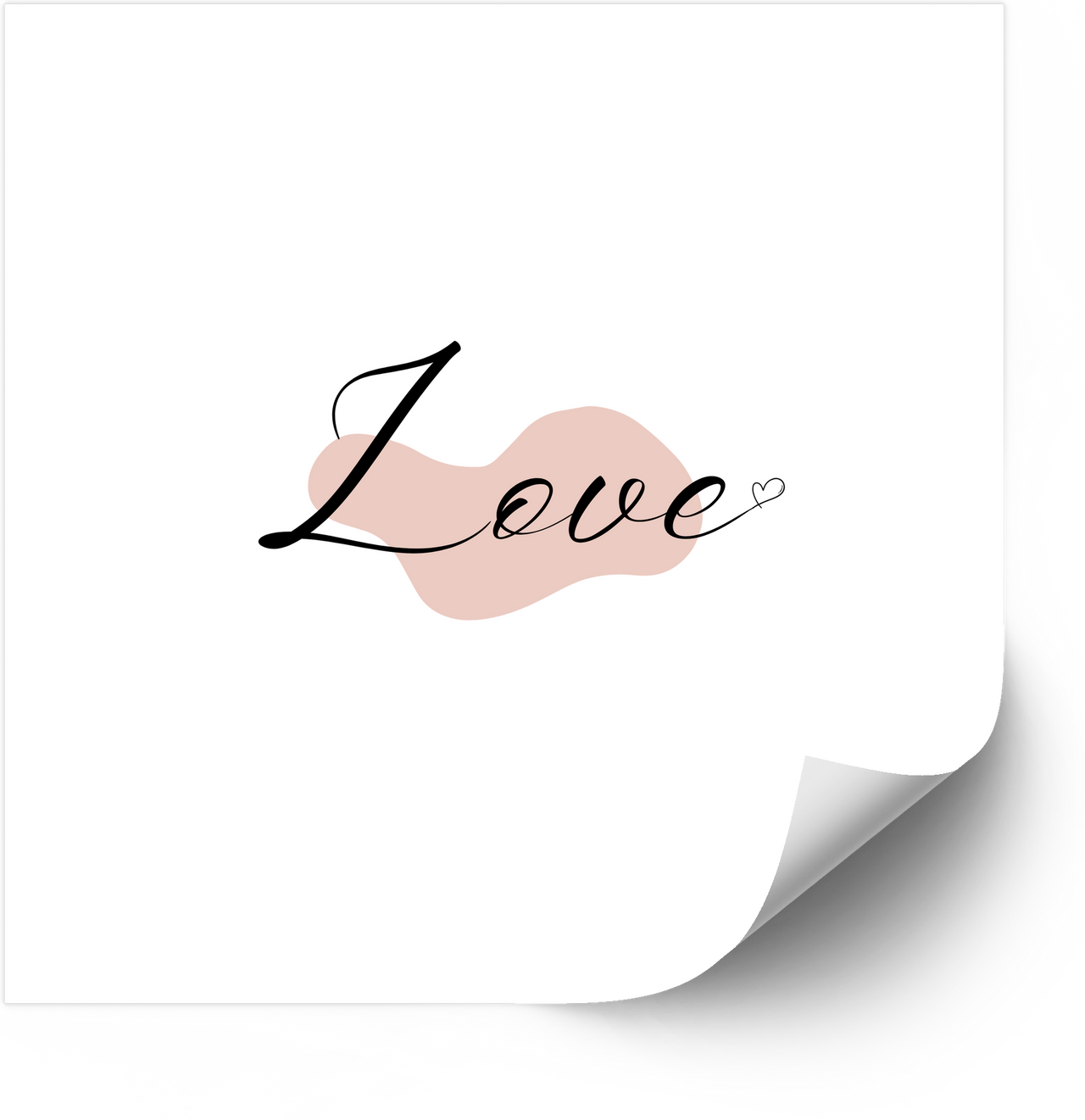 Love Sticker | Cute Minimalist Script Heart Vinyl Decal