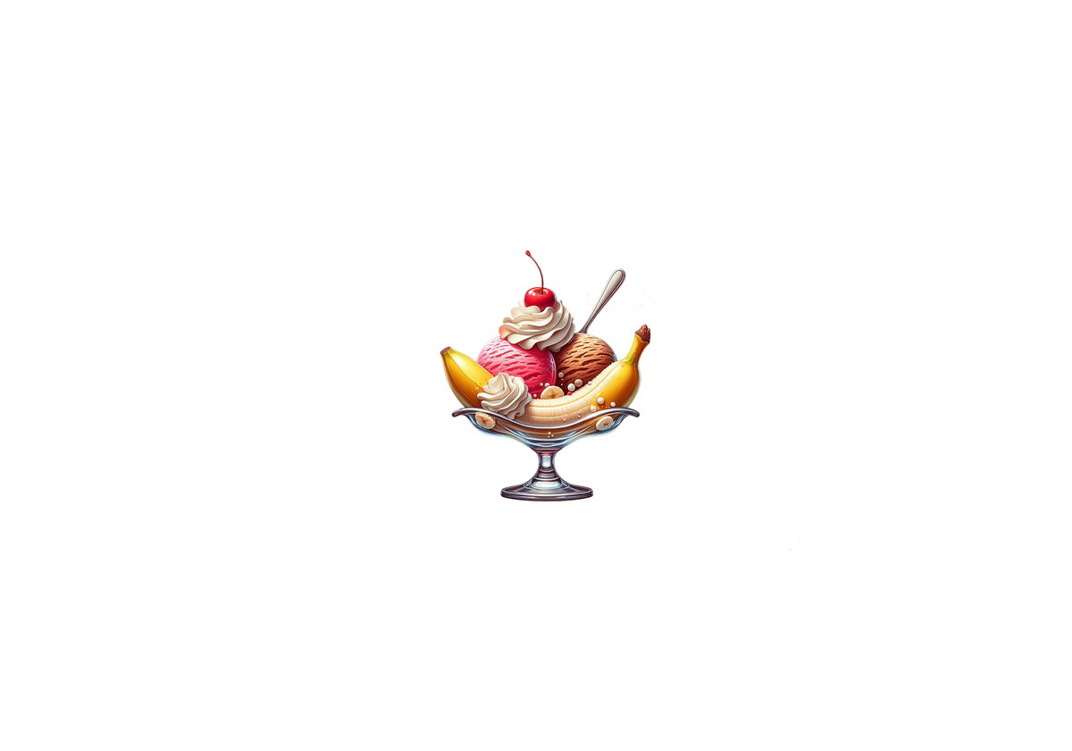 Banana Split Sundae Throw Pillow | Watercolor Ice Cream Decorative Pillow | Dessert Lover Gift