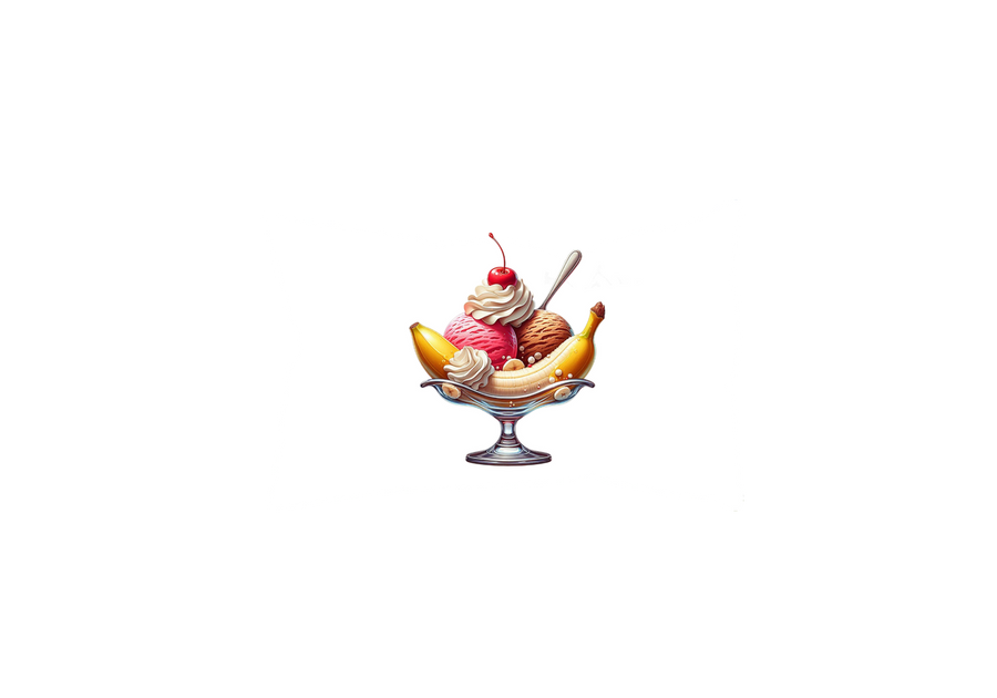Banana Split Sundae Throw Pillow | Watercolor Ice Cream Decorative Pillow | Dessert Lover Gift