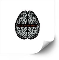 Thumbnail for Free Your Mind Brain Sticker | Minimalist Mental Health Vinyl Decal