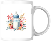 Thumbnail for Floral Baby Bottle Mug | Watercolor New Baby Coffee Mug | Baby Shower Gift