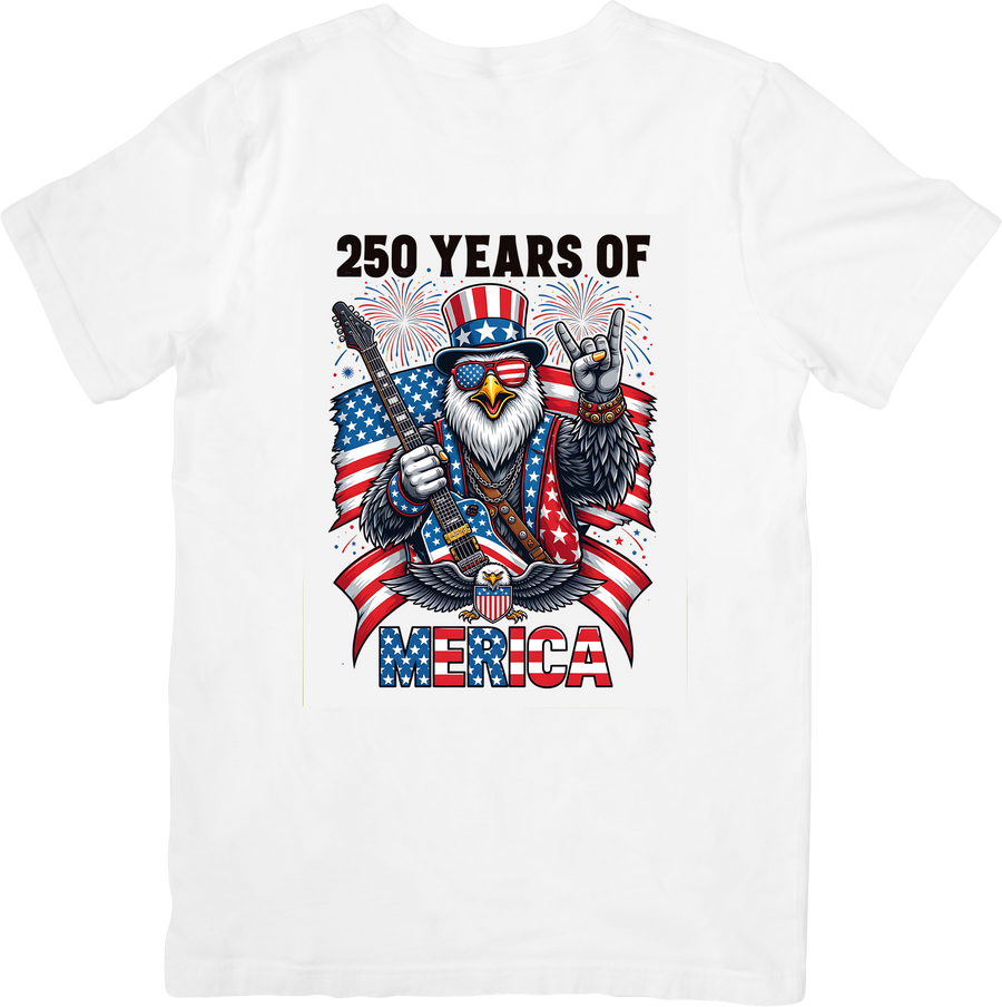 250 Years Of Merica Eagle T-Shirt | Patriotic 4th Of July Graphic Tee | Patriot Gift