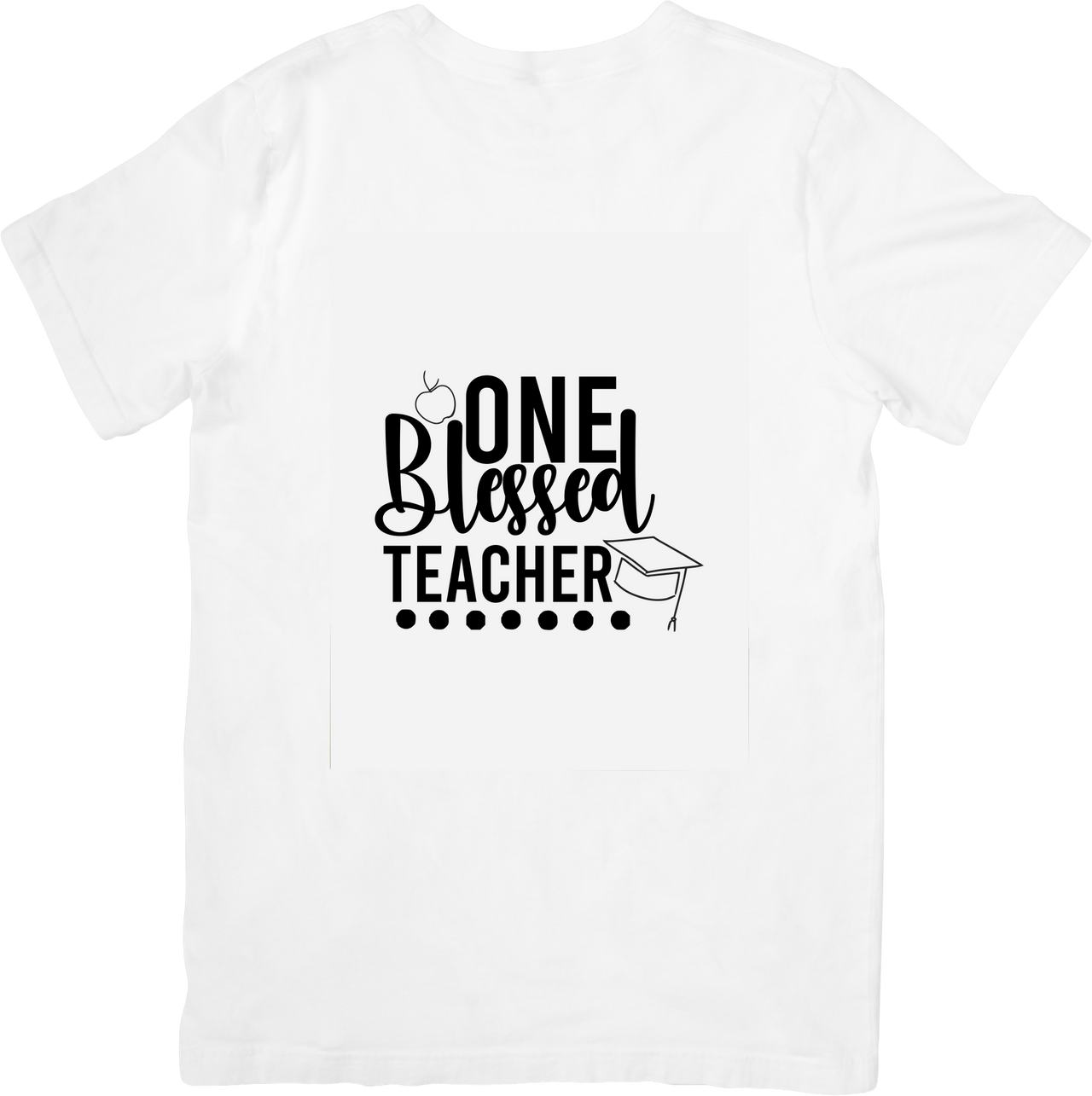 One Blessed Teacher T-Shirt | Christian Minimalist Graduation Graphic Tee | Teacher Gift