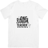 Thumbnail for One Blessed Teacher T-Shirt | Christian Minimalist Graduation Graphic Tee | Teacher Gift