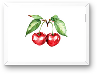 Thumbnail for Watercolor Cherry Hearts Wall Art | Red Cherry Fruit Print | Kitchen Decor Gift