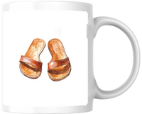 Thumbnail for Leather Slide Sandals Mug | Watercolor Summer Footwear Coffee Mug | Fashion Lover Gift