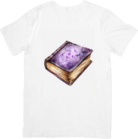 Thumbnail for Magic Spell Book T-Shirt | Purple Witchy Grimoire Graphic Tee | Fantasy Halloween Gift