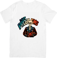 Thumbnail for I Got Problems Skeleton Biker T-Shirt | Retro Rock Attitude Graphic Tee